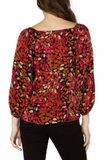 3/4 Puff Sleeve Square Neck Top