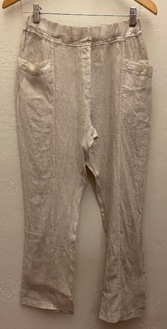 Sequin Pocket Linen Pants