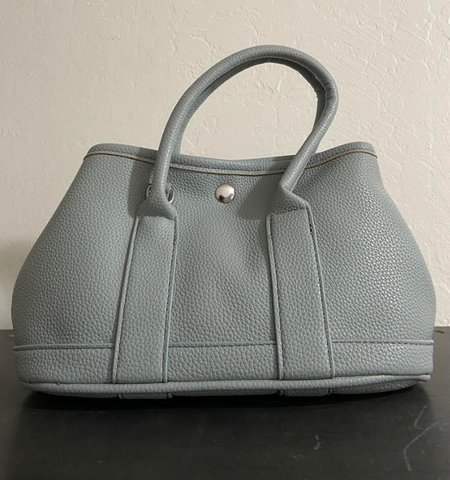Grey/Blue Small Leather Handbag