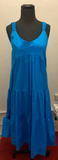 Smooth Smocked Strap Dress - Blue