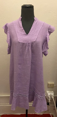 Sleeveless Ruffle Dress - Lilac