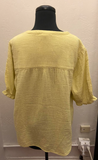 Mid-Sleeve Button Top - Yellow