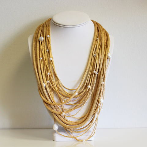 Gold Pearl Necklace - More Colors Available