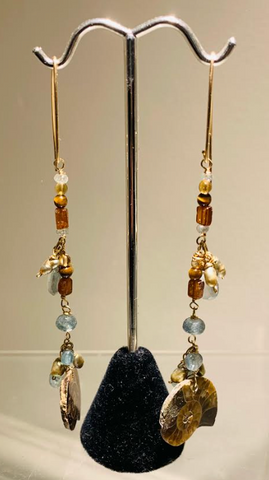 Multi Crystal Dangle Earrings