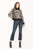 Zebra Print Turtle Neck Sweater