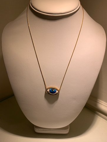 Sterling and 14K Eye Necklace