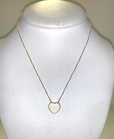 White Heart Necklace