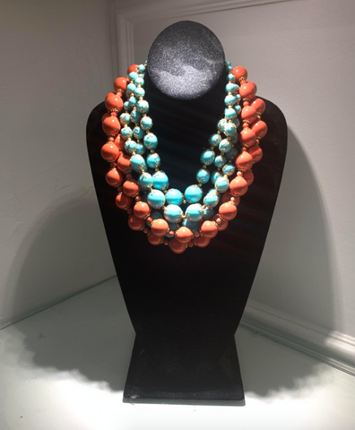 Turquoise & Orange Necklace